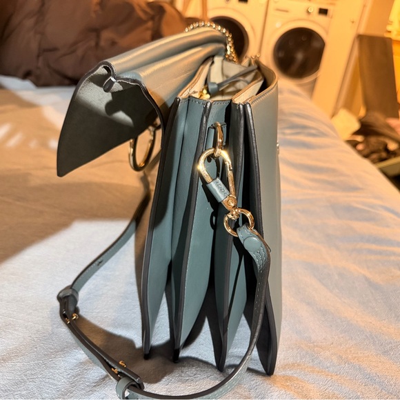 Chloe Elegant Gray and Tan Crossbody Bag - Picture 4 of 5